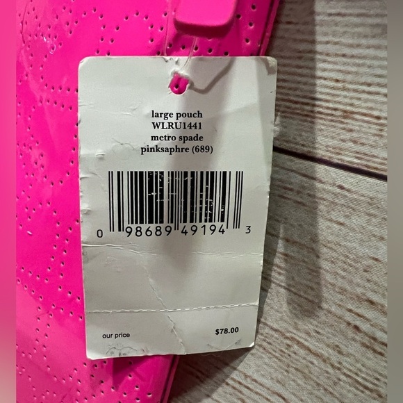 NWT!! $78 Kate Spade Metro Spade Large Pouch/Wallet/Cosmetic/Clutch!- Pink - Picture 3 of 5